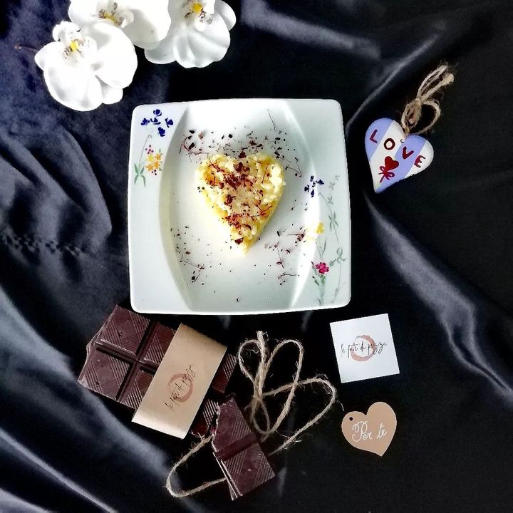 Buongiorno amici di #instagram ? Oggi vi propongo un #risotto romantico ? Cuore di riso alla #zafferano @